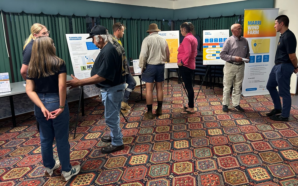A community gathering for the Marri Wind Farm project